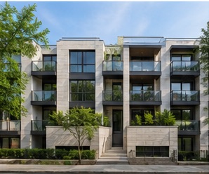 Illustrative generated exterior for a three-bedroom family home profile in Vancouver