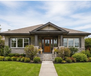 Illustrative generated exterior for a large detached-home equivalent profile in Calgary